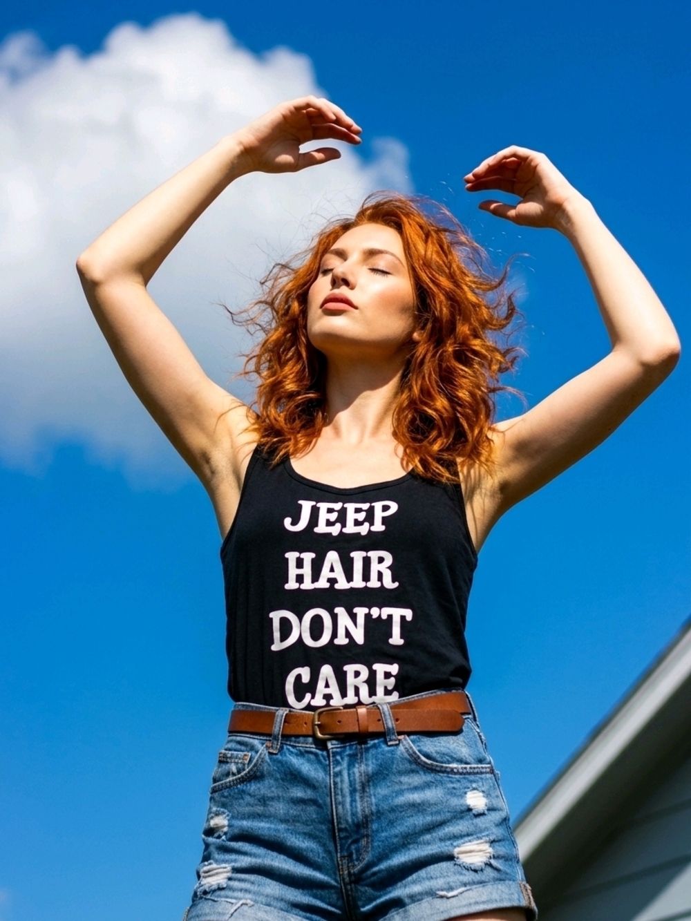 District Black Tank Top with Red Logo Tag